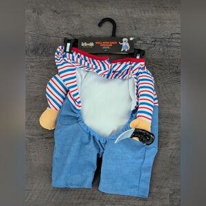 Thrills & Chills Chucky Outfit Pet Costume Size XL Tried On Didn't Fit
